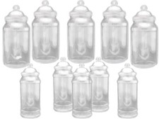 Plastic Sweet Jars Storage Tubs Spice Jars x 10 Screw Lid Retro SLIGHT SECONDS