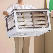 Large Folding Storage Box Stackable Case Cabinet Closet Home Organizer on Wheels