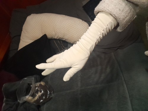 Vintage ruched formal gloves - formal,
