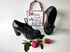Dr Martens Danielle Darcie black high heel tartan court shoes UK5 EU38 US7