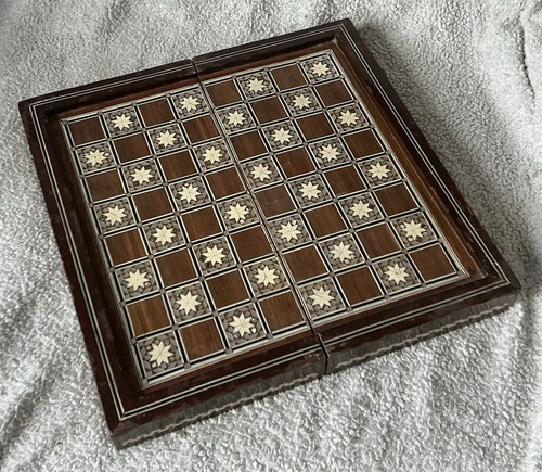 Vintage folding wooden chess - folding,