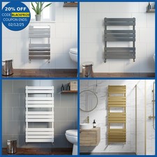 Designer Flat Panel Heated Bathroom Towel Rail Radiator Chrome White Anthracite