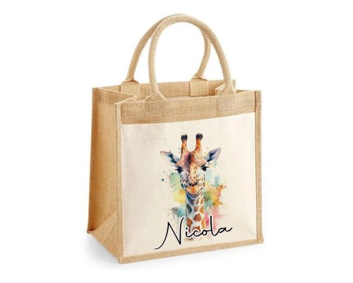 Giraffe jute bag - giraffe,