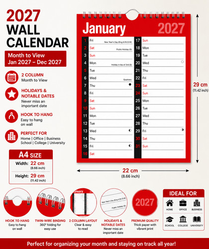 2027 calendar wall - 2027,