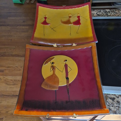 Square fused glass concave - glass,