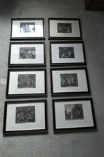 Set  of 8 Hogarth framed