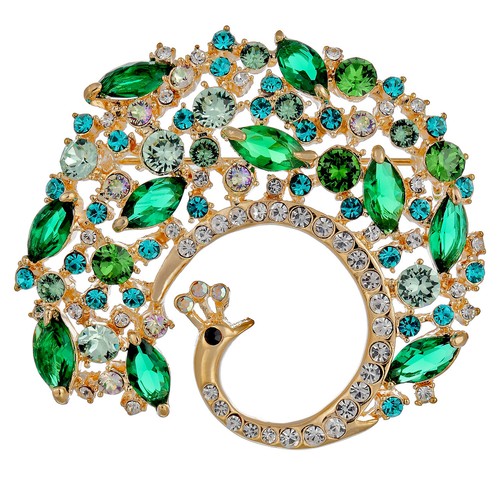 Vintage peacock brooch pin - brooch,