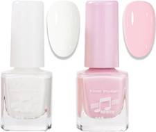 2PCS White Pink Nail Polish