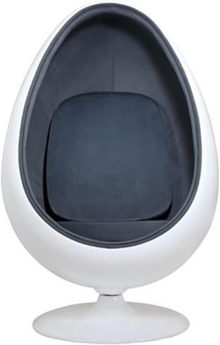 Grey retro egg chair white - grey,