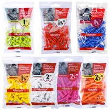 2025 Masters Graduated Strong Plastic Golf Tees Castle Short Extra Long Packs