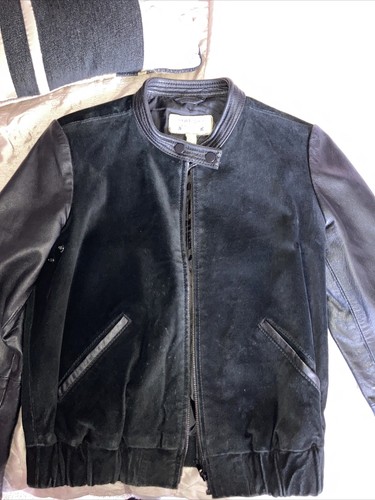Mango black leather jacket - black,