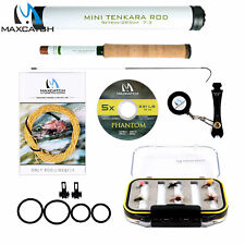 Maxcatch Mini Tenkara Fly Fishing Rod Combo Complete Kit,Tenkara Line, Box,Flies