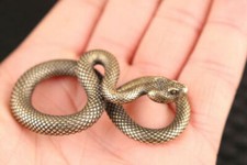 Rare Art Chinese old bronze handmade Snake Statue figure Tea Pet decoration