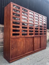 1950s Bank Of 48 Drawers. Haberdashery, Apothecary, Mahogany & birch Cabinet
