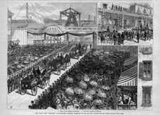 HORSE DRAWN HEARSE FUNERAL PROCESSION PRIVATE YACHT MOHAWK CAPSIZED VICTIMS