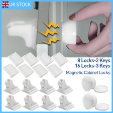 Invisible Magnetic Baby Child Pet Proof Cupboard Door Drawer Safety Lock UK Sell