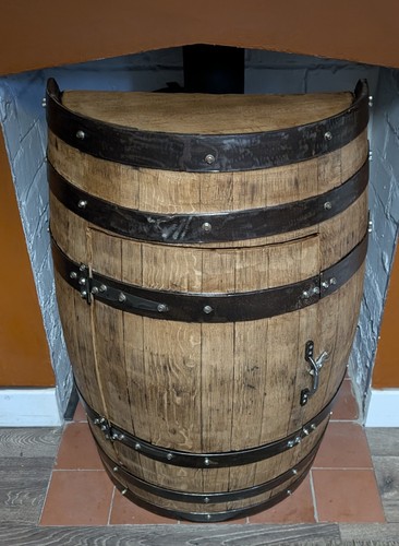 Renovated whisky barrel half - renovated,