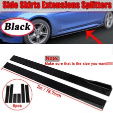 78.7" Universal Car Side Skirt Extension Rocker Panel Body Kit Lip Splitter UK #