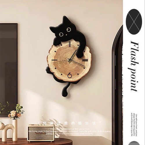 Cartoon cat wall clock - cartoon,