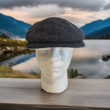 Mucros Weavers Workshop Wool Check Flat Cap Hat Mens Small Muckross House Kerry 