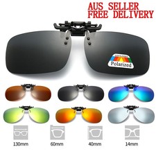 Polarised Clip On Sunglasses Flip Up UV400 Sports Fishing Cycling Outdoor Large