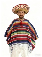 MEXICAN PONCHO SOMBRERO MENS