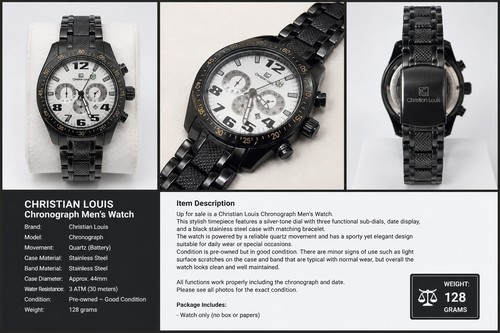 Vintage men watch stainless - men,