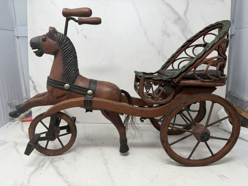 Antique 1890s wooden horse - antique,