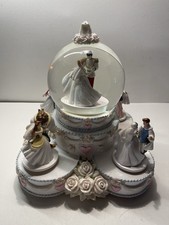 Disney Princess Wedding Musical Rotating Snowglobe Ariel Belle Cinderella READ