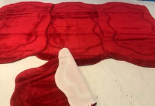 X ROMANY GYPSY WASHABLE NICE NON SLIP SETS OF 4 MATS-RUGS RED TOURER SIZE SALE