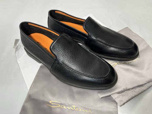 Santoni nwob black leather - nwob,