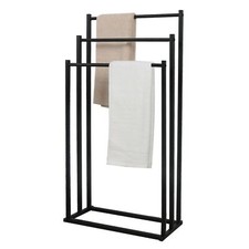 Black White 3 Tier Free Standing Towel Rail Stand Unit Rack Storage Bathroom