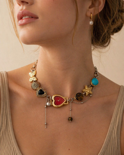 Vintage gold red heart - vintage,