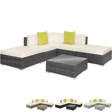 Rattan Garden Corner Sofa Set | 5 seats 1 table Outdoor Lounge Furniture Wicker