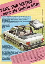 L&H AUSTIN METRO CONVERTIBLE convertible brochure brochure sheet B3