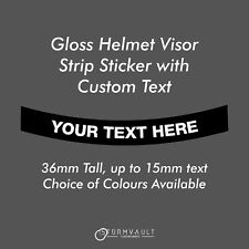 Custom Helmet Visor Sun Strip Sticker - 36mm tall | Racing Bike Car Kart Decal