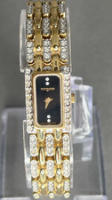 Vintage Wittnauer Swiss Crystal Diamonds Womens Watch Gold Plated Base Metal