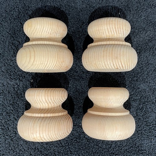 Pine wooden bun feet set - pine, of