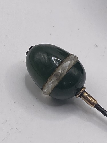 Antique glass hat pin - glass,