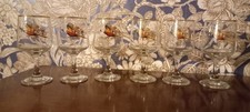 Set Of 6 Small Wine Glases Vintage Pheasant Design