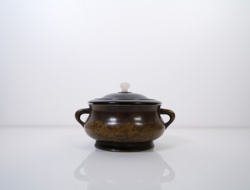 Cast bronze bombé censer - a,