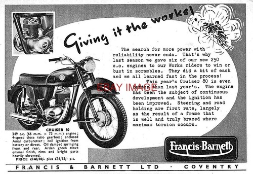 C1958 advert francis - c1958, francis-barnett
