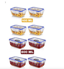 8 x Airtight Food Storage Containers- Set-Seal Lock with lids+BPA Free
