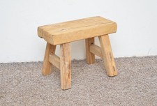 small vintage wooden milking stool rustic  Scandinavian style - FREE POSTAGE