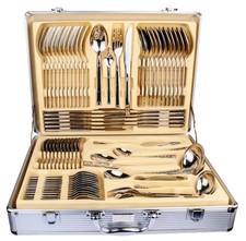 NEW HEAVY 72PC SILVER CUTLERY SET STAINLESS STEEL CANTEEN WEDDING CHRISTMAS
