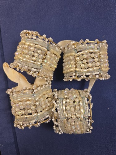 Vintage beaded napkin rings - vintage,
