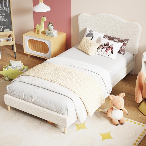 Twin upholstered velvet bed - twin,