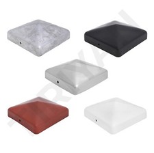 PYRAMID Decorative Steel SQUARE FENCE / GATE POST CAPS TOP 100mm x 100mm 4 Inch