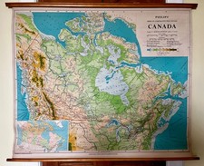 1970 Pull Down Vintage Map of