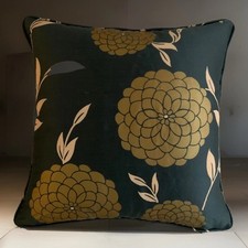 A 16 Inch Cushion Cover In Laura Ashley Erin Silk Charcoal Fabric